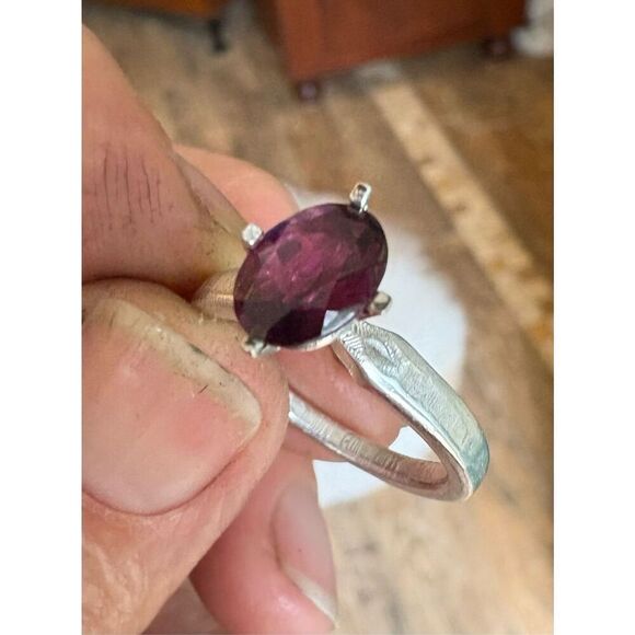 Ring, Garnet and Silver Ring, size 8.5, NEW, Artisan, Handmade - Picture 1 of 10